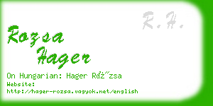 rozsa hager business card